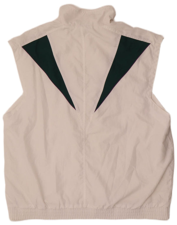 Jachetă de trening fără mâneci pentru bărbați Adidas UK 48/50 XL, alb, bloc de culoare