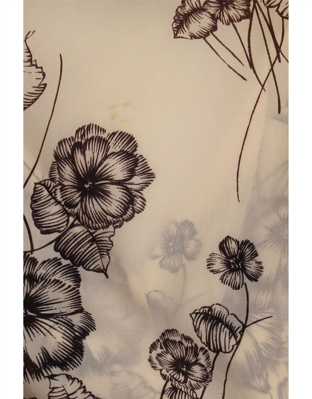 Bluză cămașă transparentă pentru femei VINTAGE UK 12 Medium Off White Floral