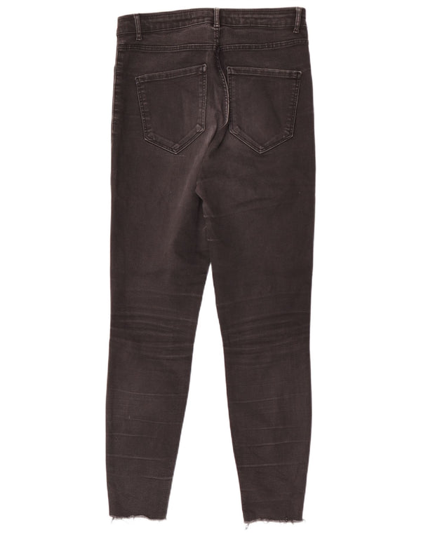 Blugi skinny învechiți cu talie înaltă pentru femei Zara EU 42 Large W32 L28 Negri