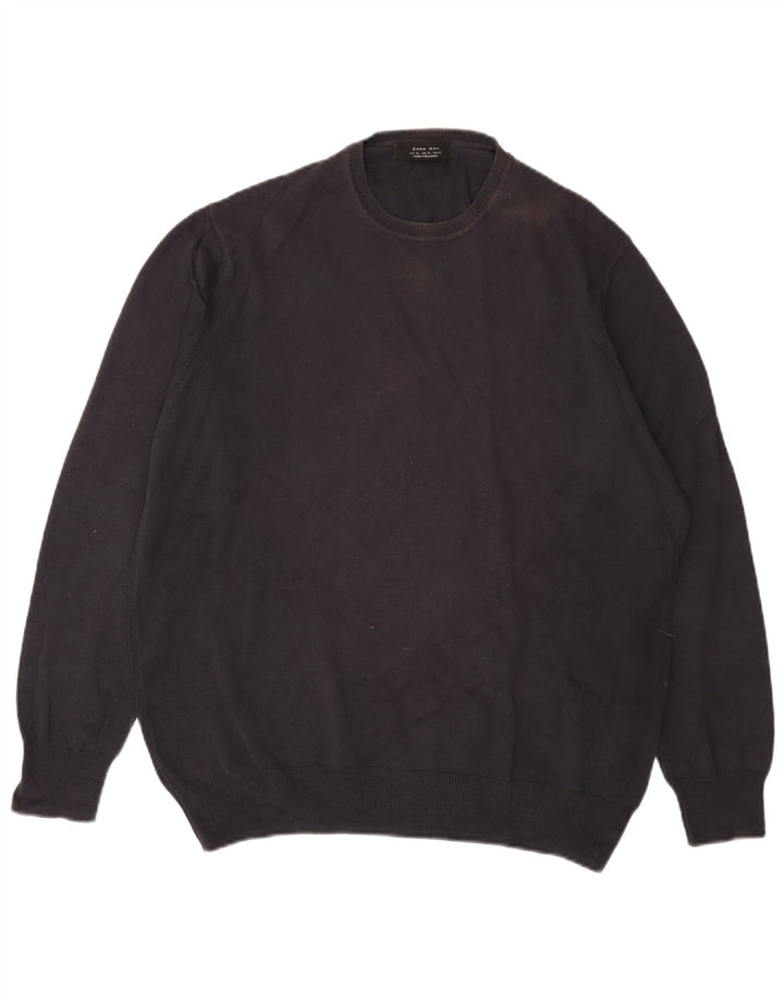 Pulover pentru bărbați Zara, cu decolteu, XL, negru