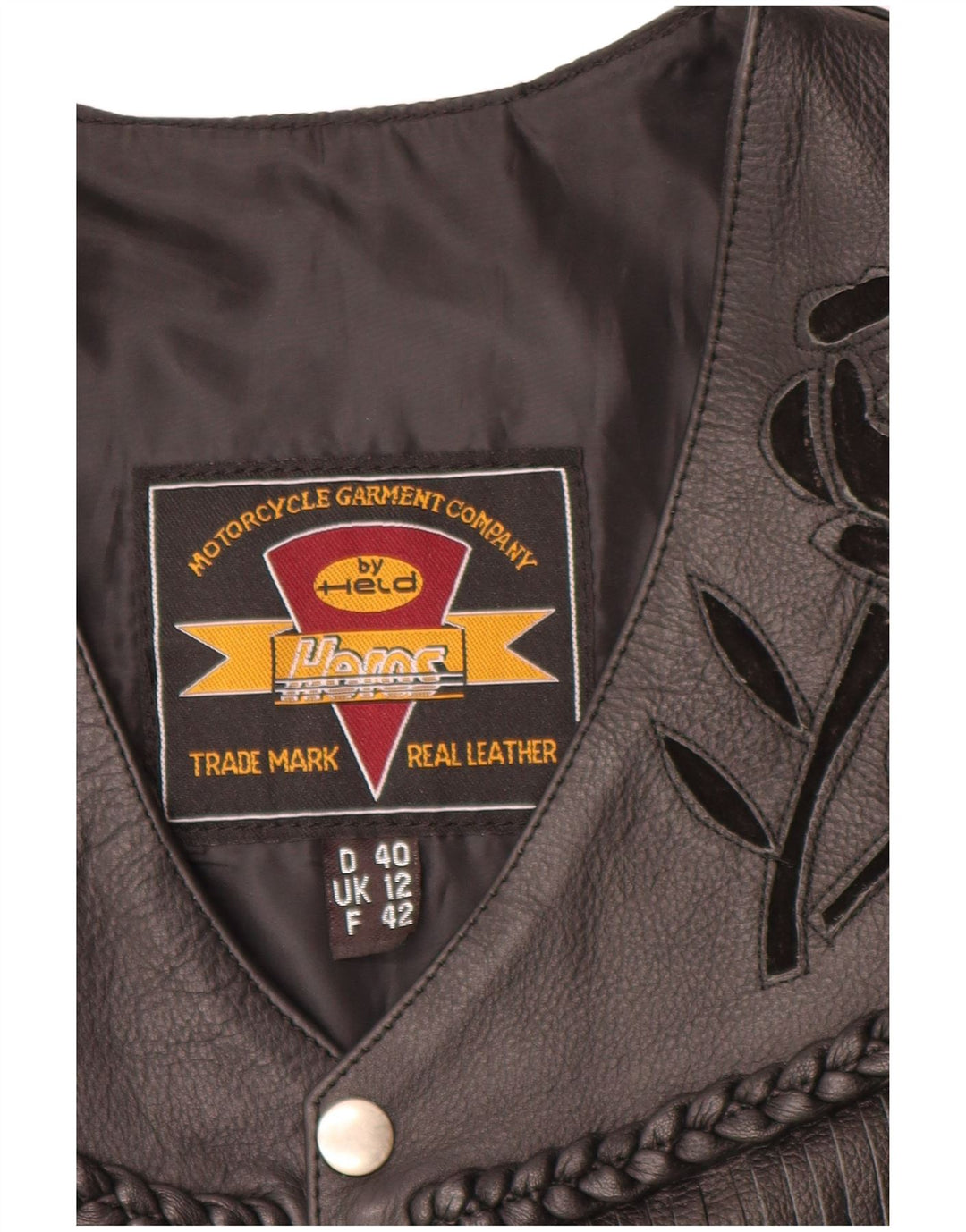 HELD Gilet pentru motociclete pentru femei UK 12 Medium Black Floral Leather