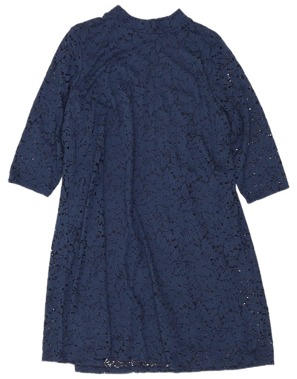 Rochie în formă de A pentru femei Marks & Spencer, cu mâneci 3/4, UK 20 2XL, albastru marin, floral
