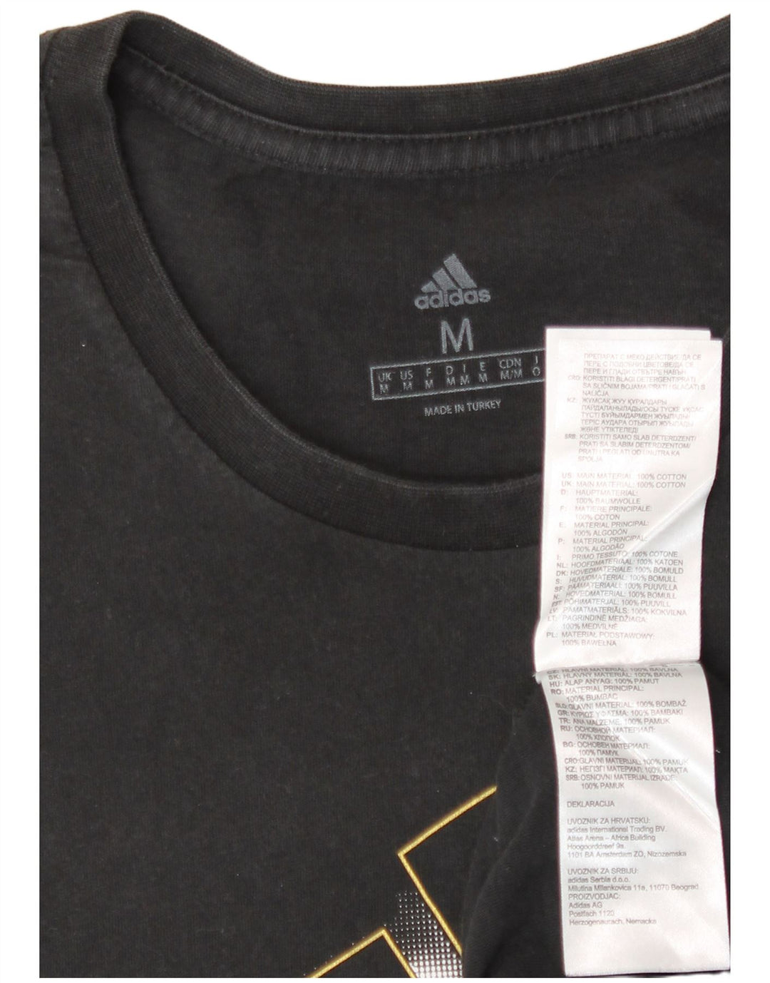 Tricou grafic Adidas pentru bărbați Top mediu negru bumbac