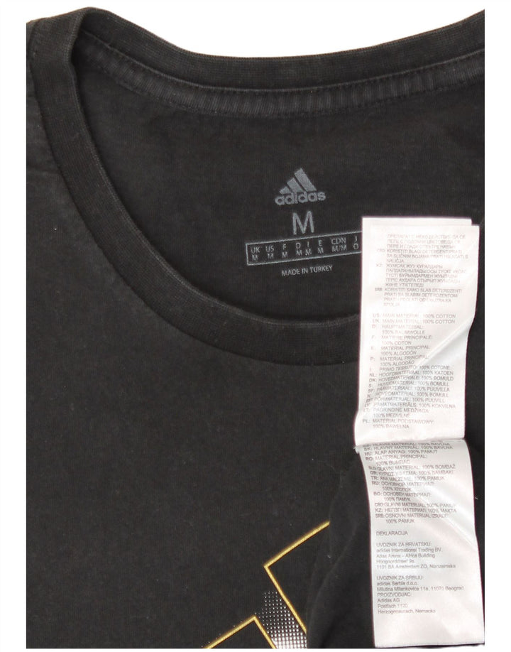Tricou grafic Adidas pentru bărbați Top mediu negru bumbac