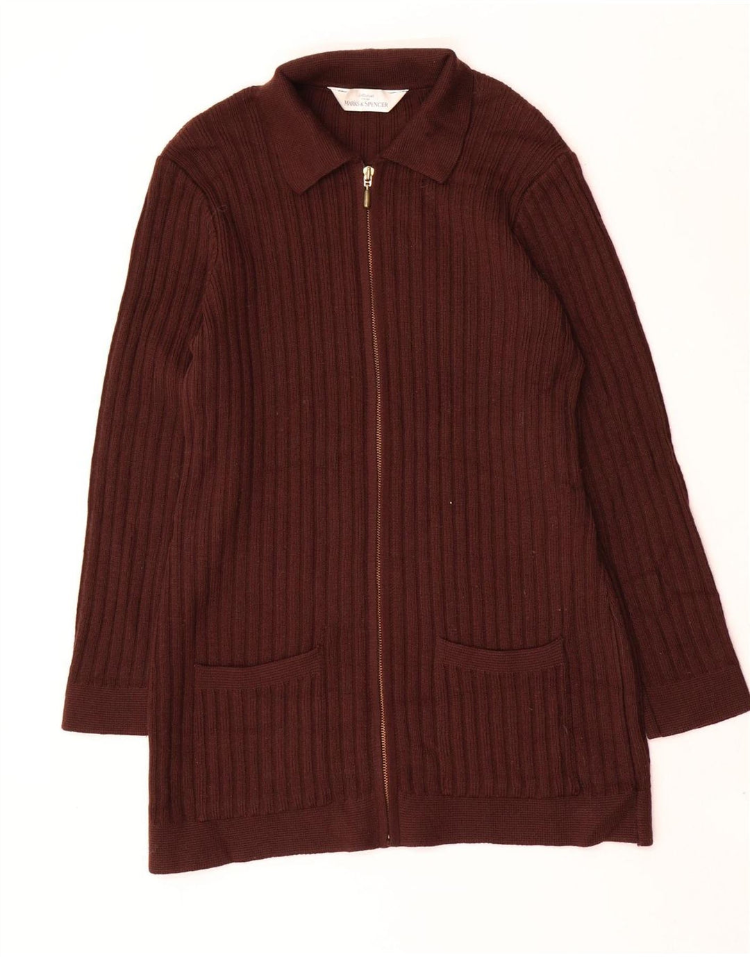 Pulover cardigan pentru femei Marks & Spencer UK 14 Lână maro mare