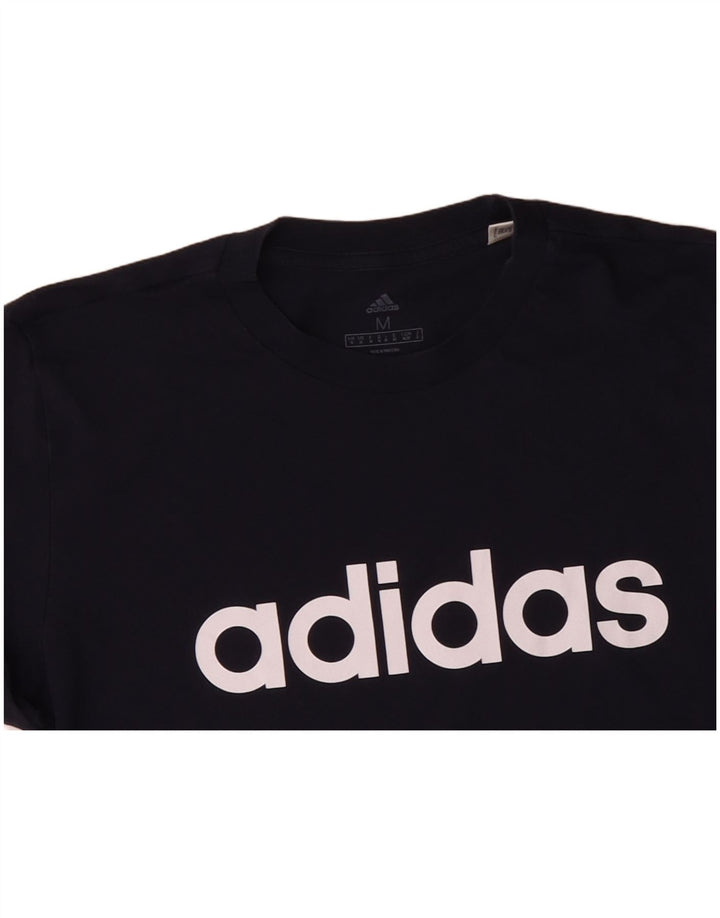 Tricou grafic ADIDAS pentru bărbați Top mediu din bumbac bleumarin