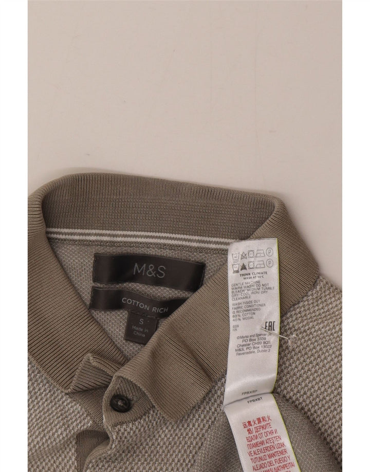 Pulover Marks & Spencer pentru bărbați, cu mânecă scurtă, cu gât polo, mic, gri