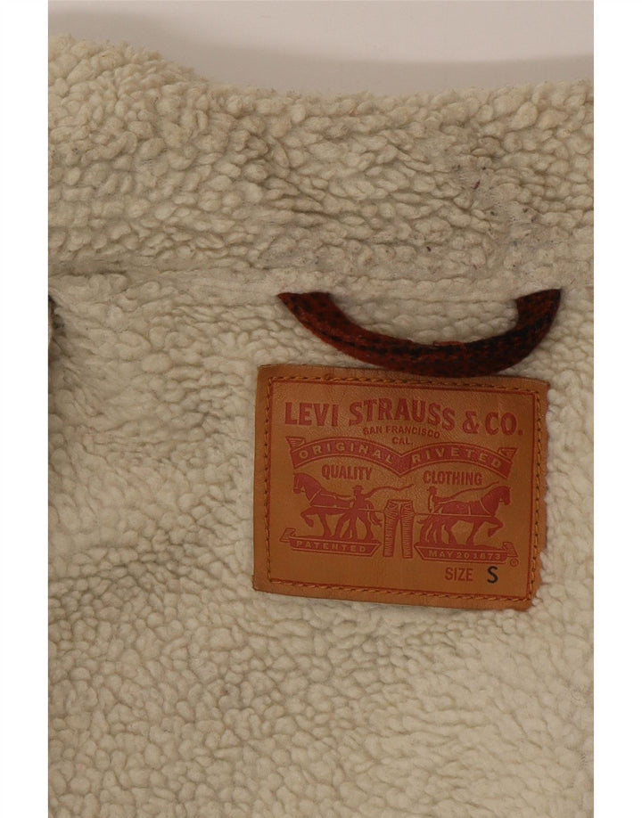 Jachetă Sherpa pentru bărbați Levi's UK 36 Poliester cu carouri maro mici