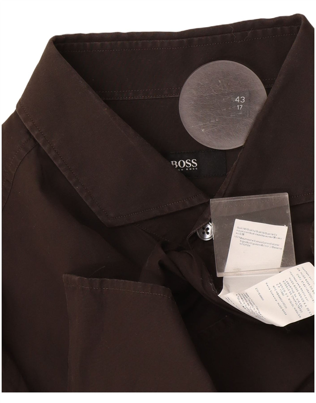 Cămașă pentru bărbați Hugo Boss Mărimea 17 43 XL Bumbac gri