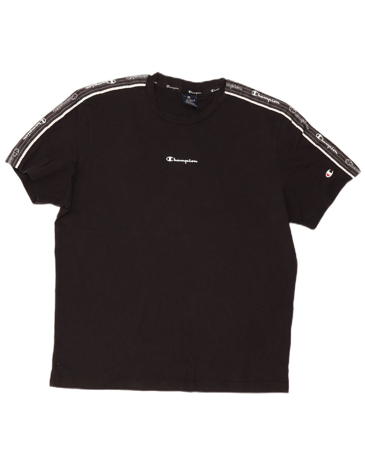 Tricou grafic pentru bărbați CHAMPION Top mare din bumbac negru