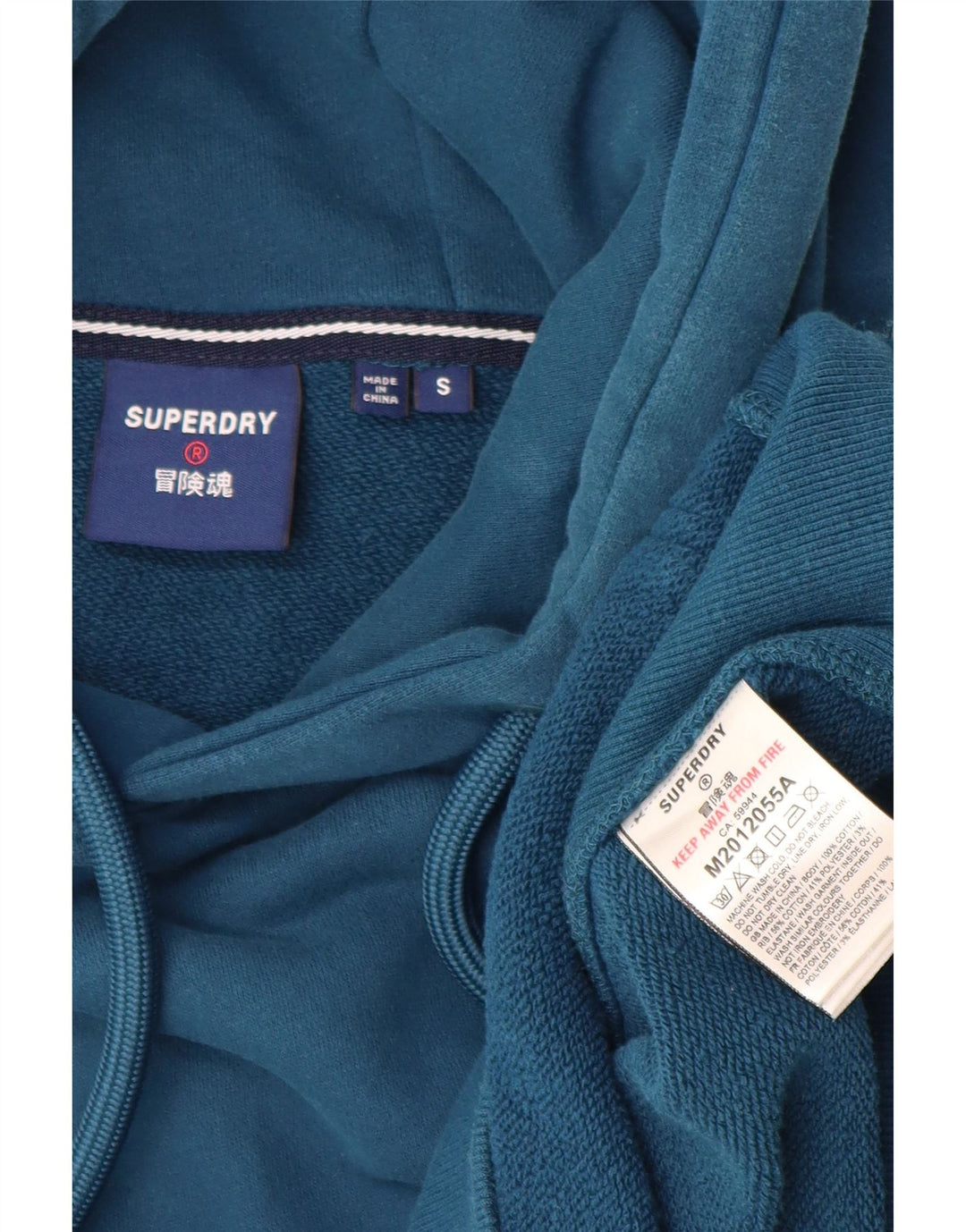SUPERDRY Pulover cu glugă cu grafic pentru bărbați, bumbac mic, albastru