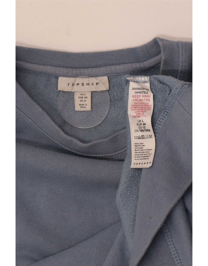 Pulover supradimensionat pentru femei Topshop UK 16, mare, albastru, bumbac