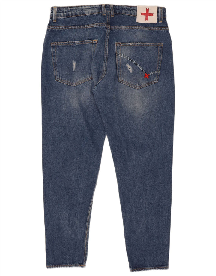 Zu Elements Blugi Slim Morcov Distressed pentru bărbați L32 L28 Bumbac albastru