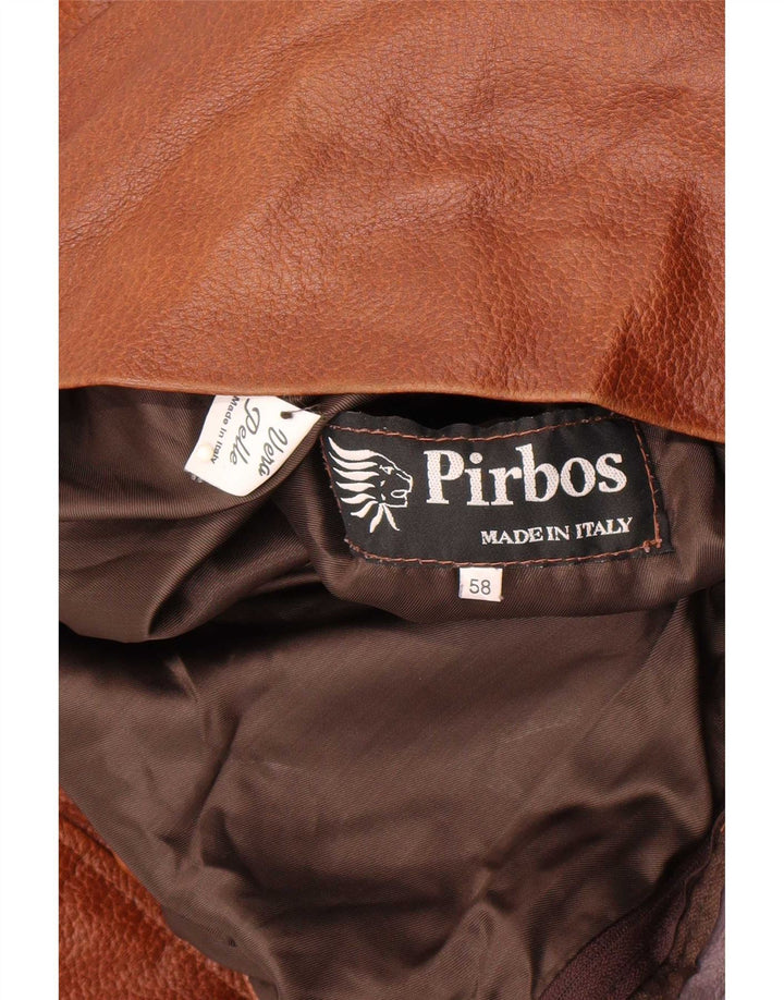 Jachetă de piele pentru bărbați Pirbos IT 58 4XL maro