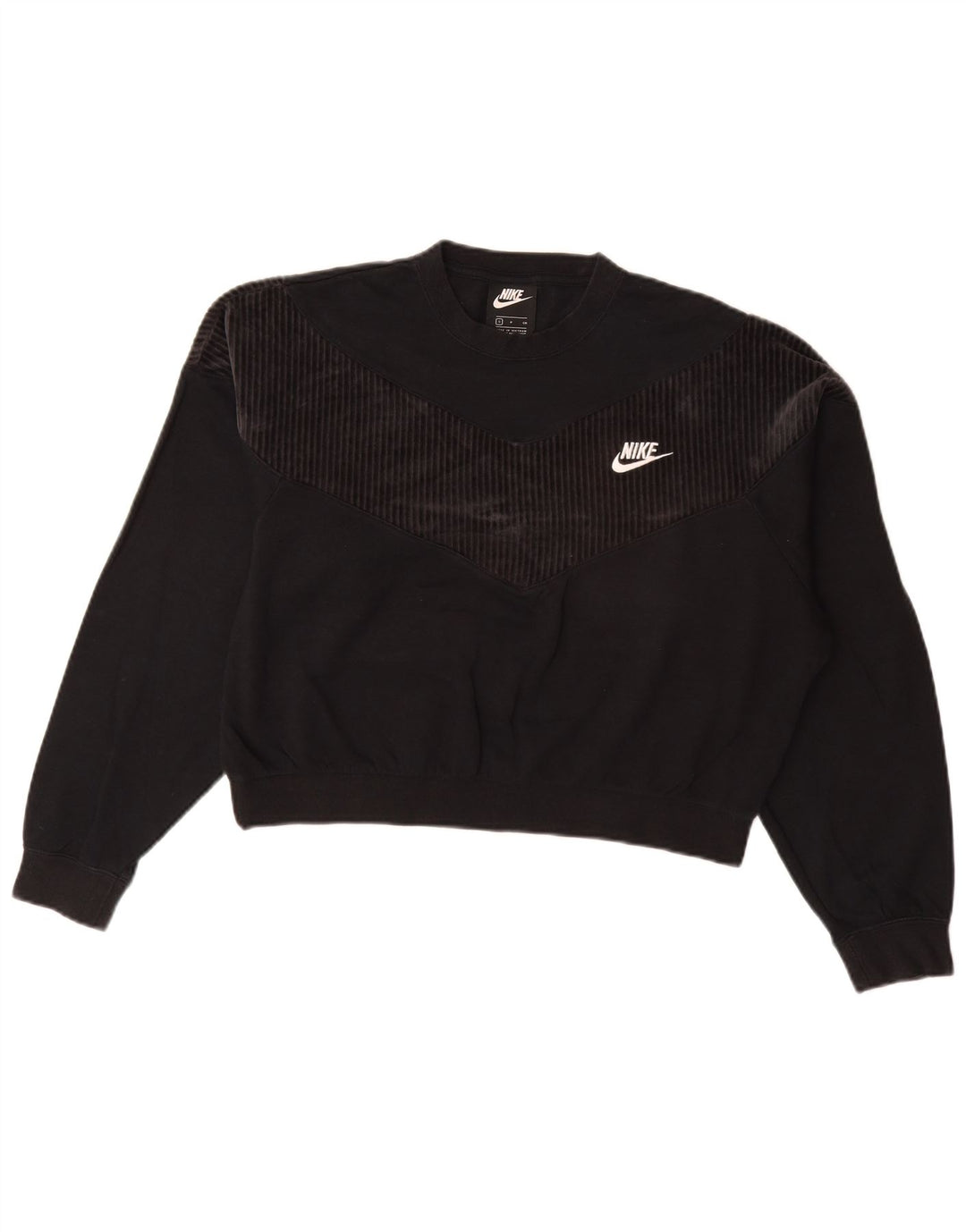 Pulover supradimensionat pentru femei NIKE UK 10 Bumbac negru mic