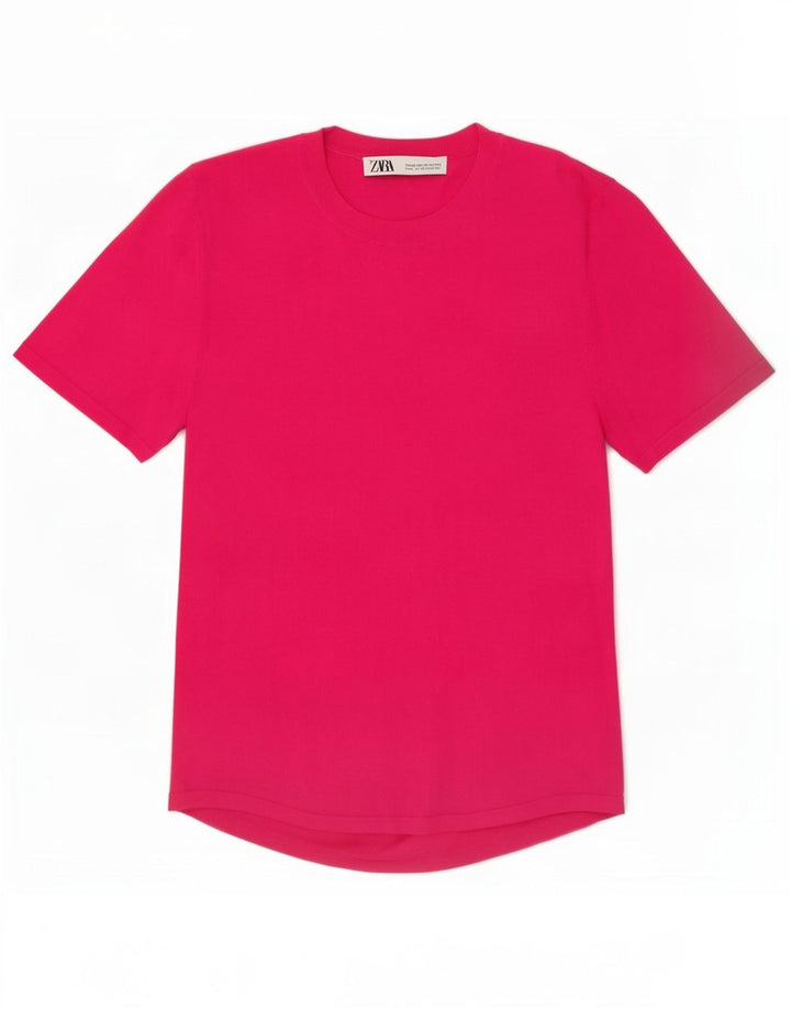 Tricou pentru femei Zara UK 12 Medium Pink Viscose
