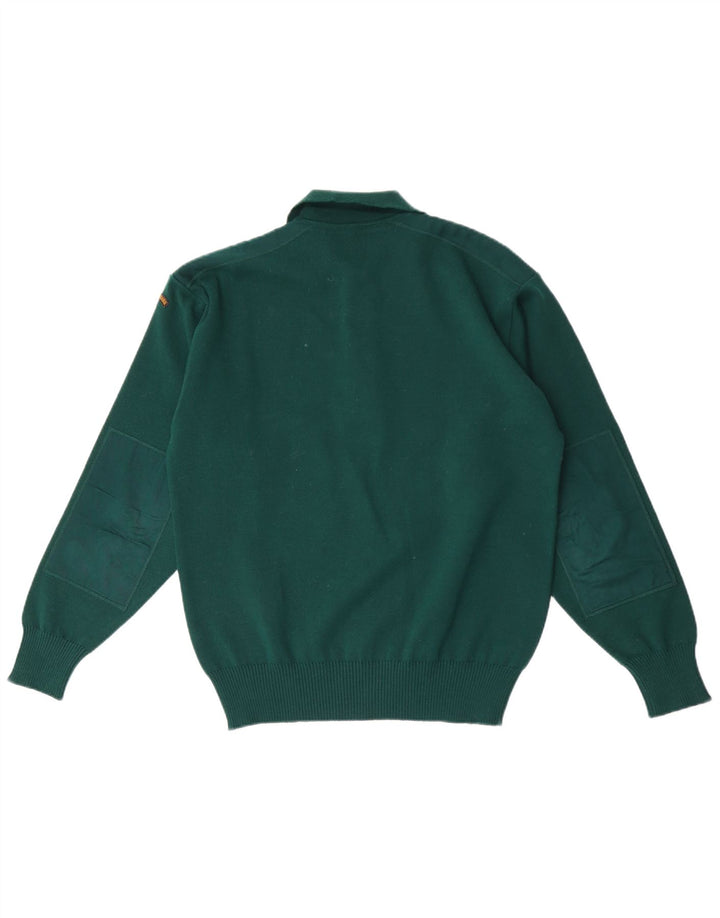 PAUL & SHARK Pulover cu gât polo pentru bărbați, lână verde mică