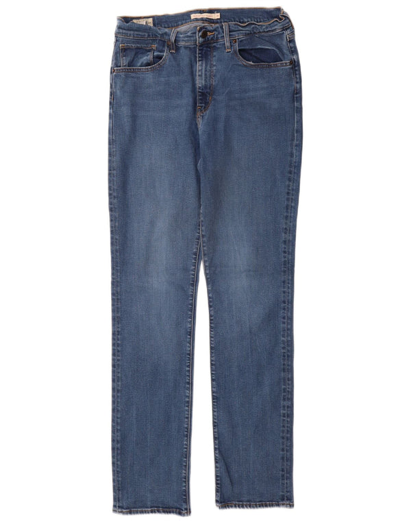 Blugi drepti cu talie mare Levi's 724 pentru femei L31 L32 Lyocell albastru
