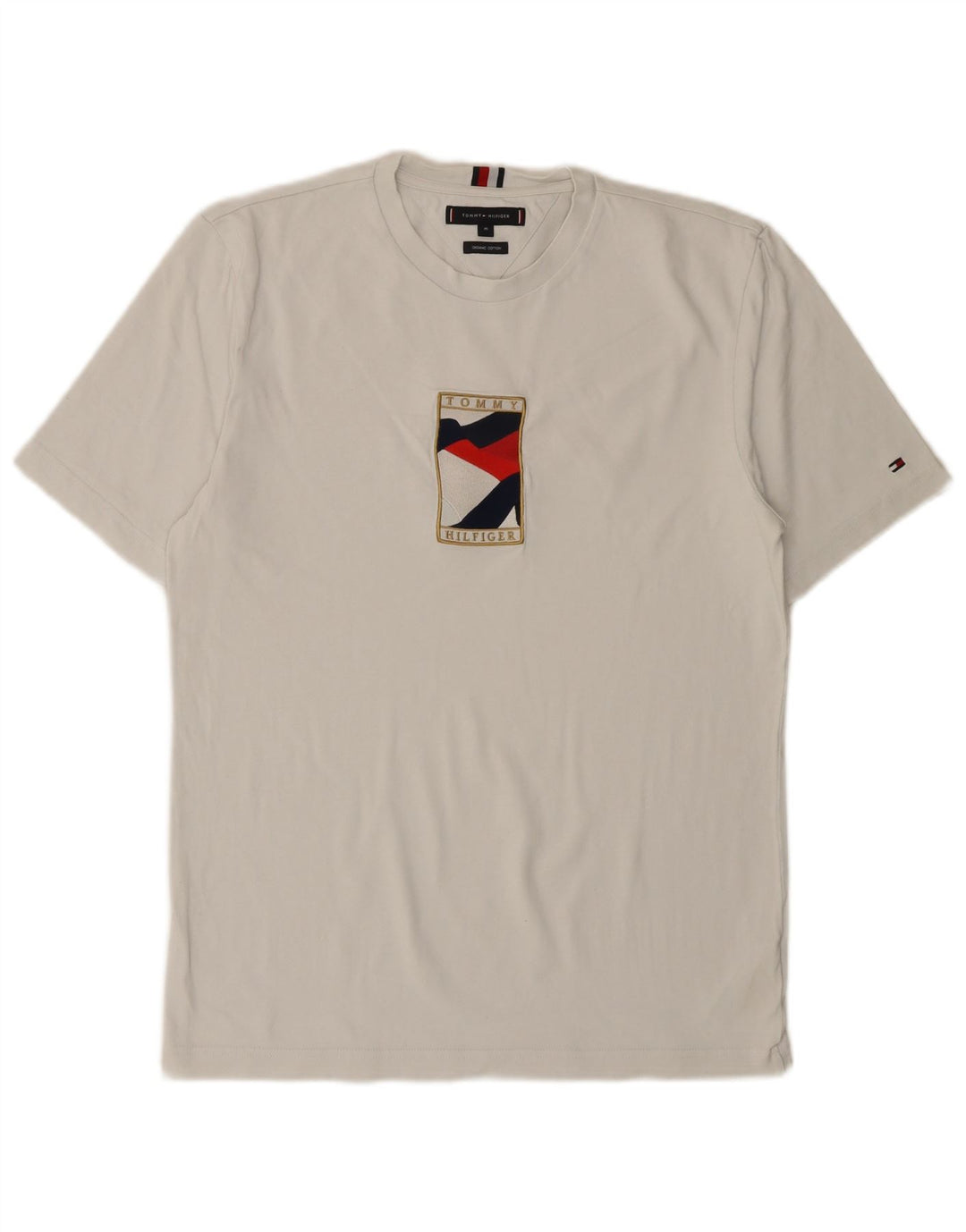 TOMMY HILFIGER Tricou grafic pentru bărbați Top mediu din bumbac alb