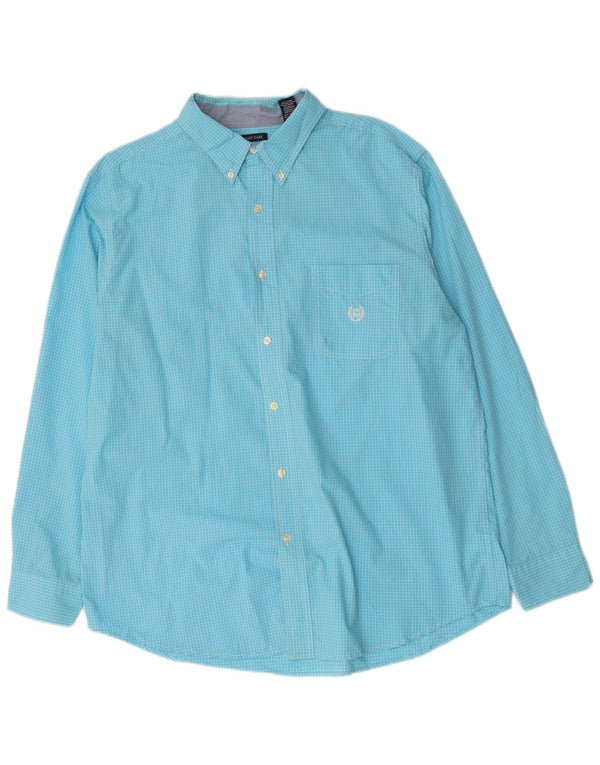 Cămașă pentru bărbați Chaps Easy Care XL Blue Check Bumbac