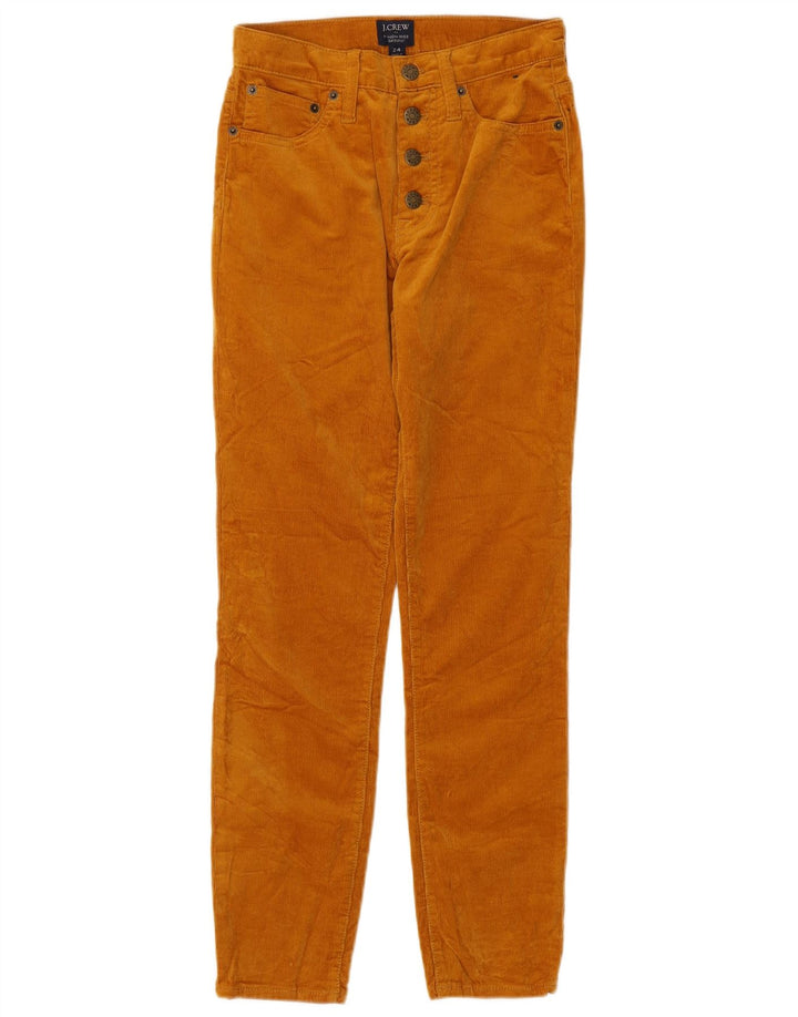 J. CREW Pantaloni skinny din velur cu talie înaltă pentru femei W24 L28 maro bumbac