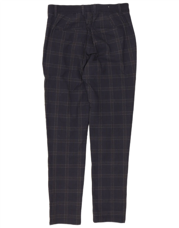 Pantaloni chino slim pentru bărbați Zara Mici L30 L29 Poliester cu carouri bleumarin