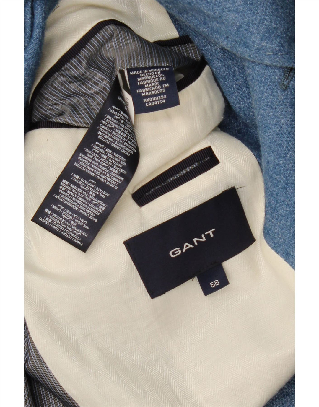 Jachetă Gant pentru bărbați, cu 3 nasturi, IT 56 XL, poliester albastru