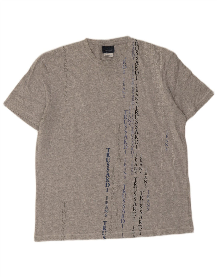 Tricou grafic pentru bărbați Trussardi Jeans Top mare, gri cu pete