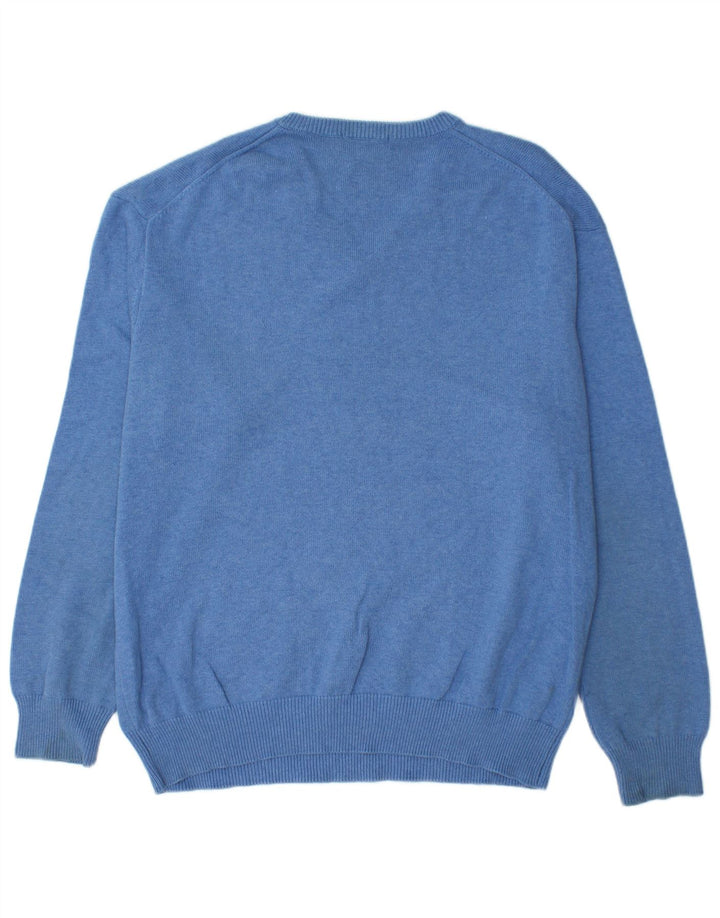 GANT Pulover cu decolteu în V pentru bărbați, XL, bumbac, albastru