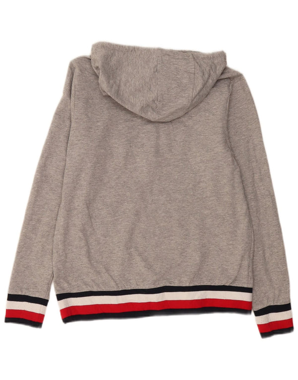 TOMMY HILFIGER Pulover cu capota cu grafic pentru femei UK 10 Mic, gri pete
