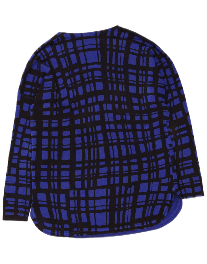 MARKS & SPENCER Pulover pentru femei cu gât cu barca UK 12 Medium Blue Check