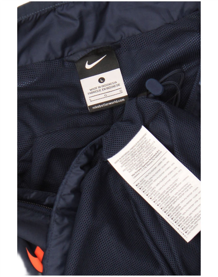 Jachetă de top pentru trening Nike pentru bărbați, mare, albastru bleumarin, poliester cu dungi