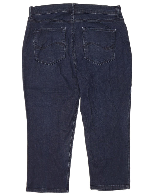 Blugi Capri cu talie înaltă LEE pentru femei US 16 2XL W34 L21 bleumarin