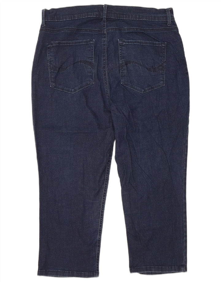 Blugi Capri cu talie înaltă LEE pentru femei US 16 2XL W34 L21 bleumarin