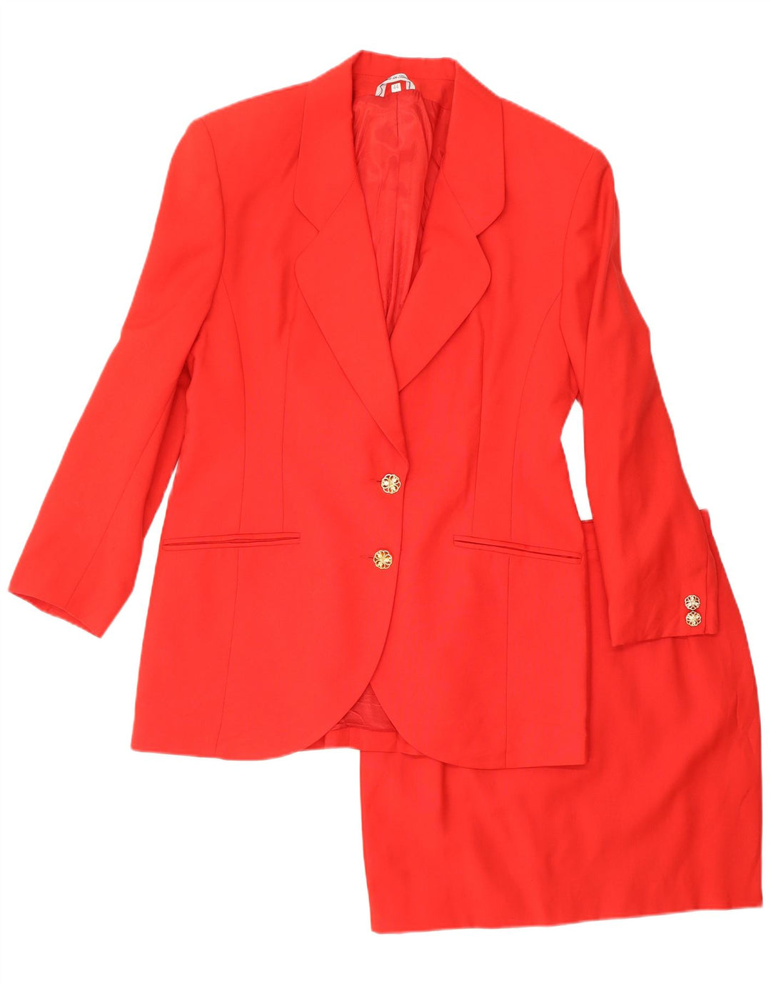 Set fuste 2 piese pentru femei VINTAGE 2 nasturi IT 44 Medium W26 Lână roșie