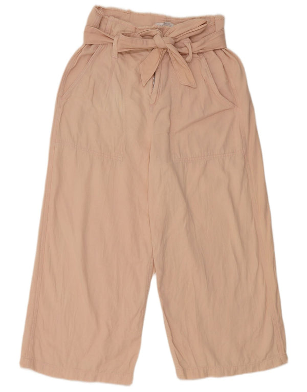 Topshop Pantaloni Capri cu talie înaltă pentru femei UK 12 Medium L30 L21 Roz Bumbac