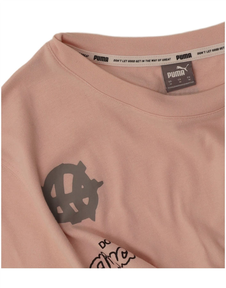 PUMA Mens Graphic T-Shirt Top Medium Pink