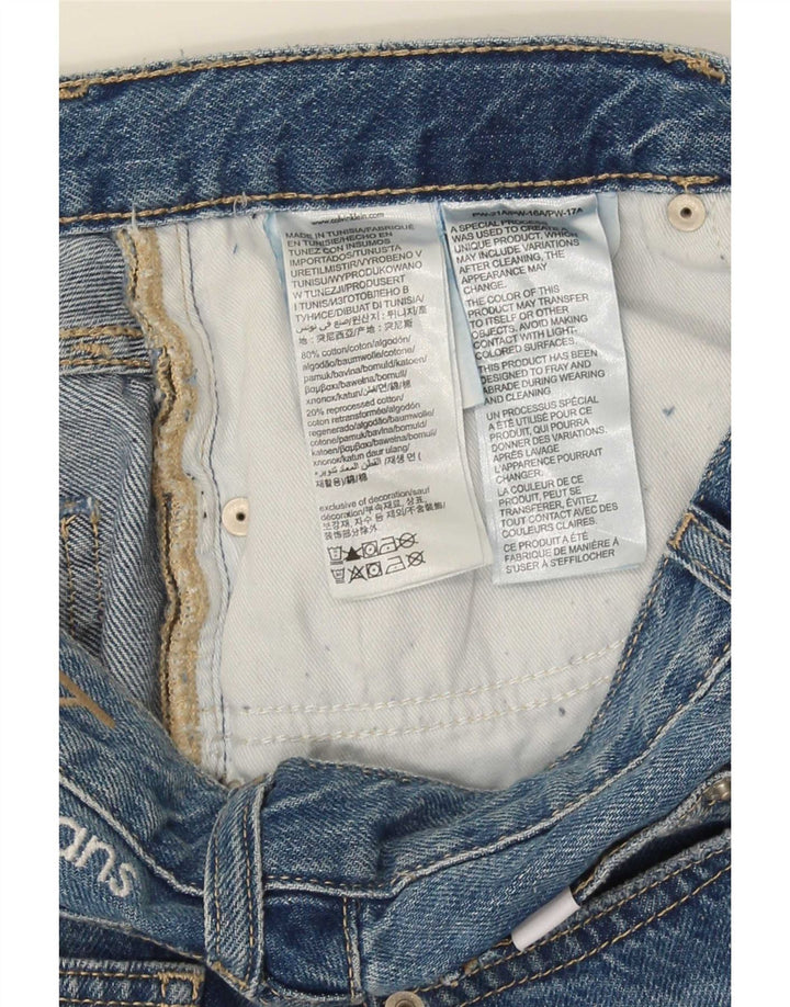 Pantaloni scurți Calvin Klein din denim distressed W29, bumbac albastru mediu