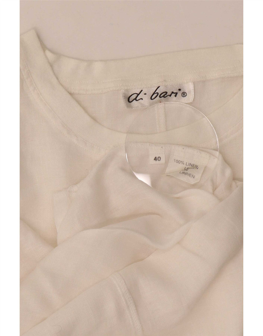 Tricou grafic supradimensionat pentru femei Di Bari Top EU 40 Medium White In