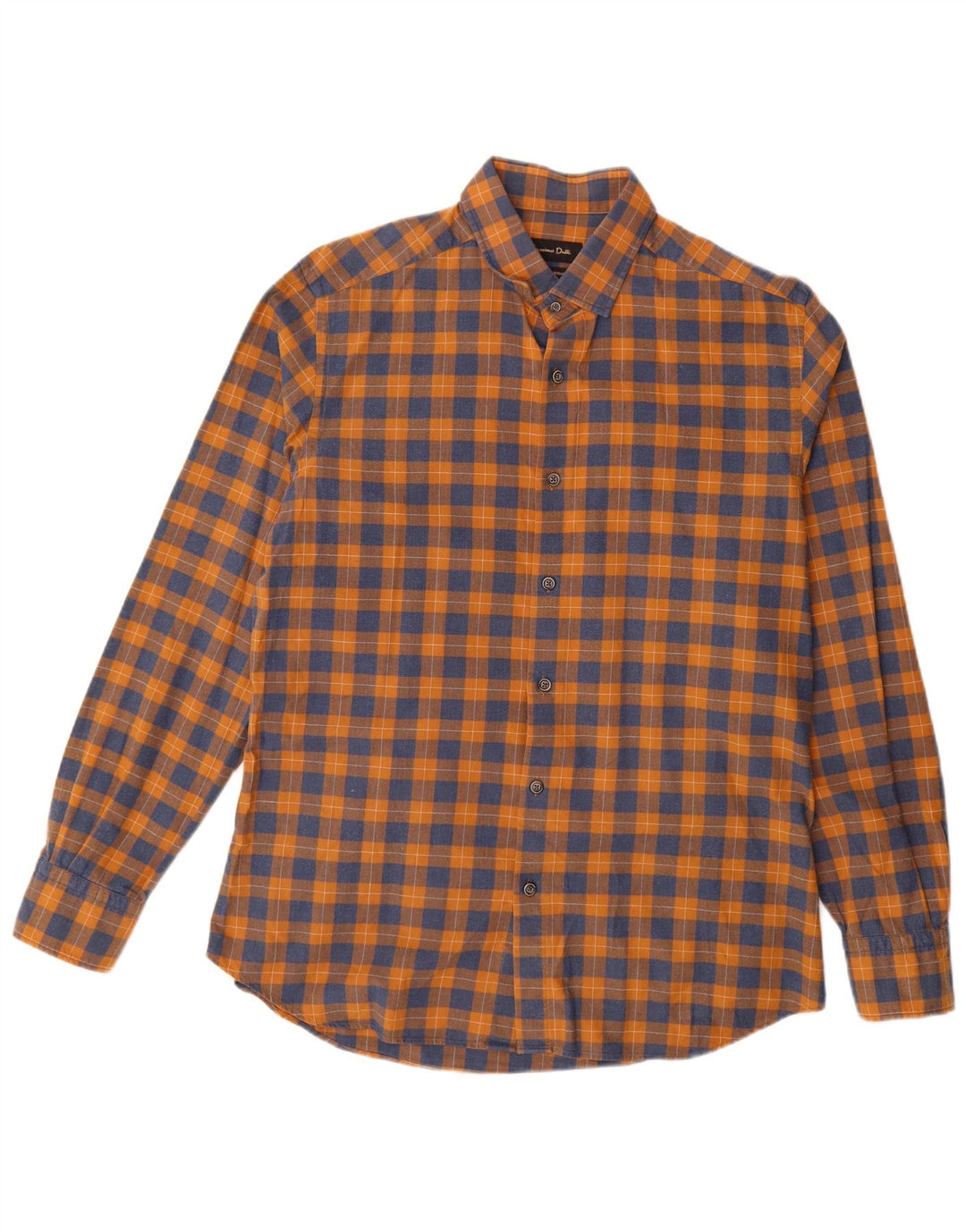 Cămașă de flanel pentru bărbați Massimo Dutti, carouri mari, portocalii