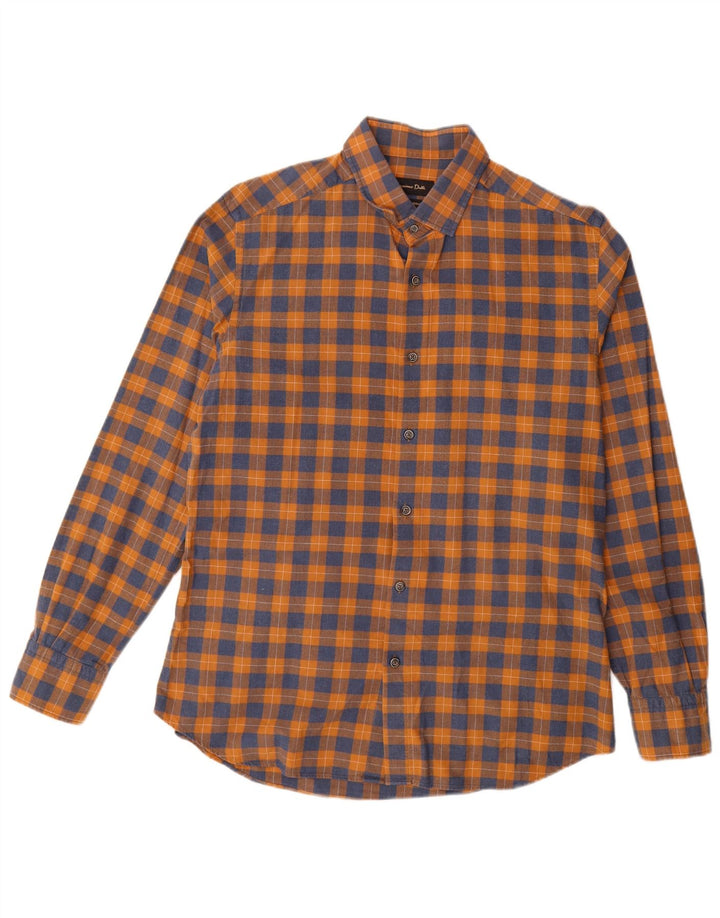 Cămașă de flanel pentru bărbați Massimo Dutti, carouri mari, portocalii