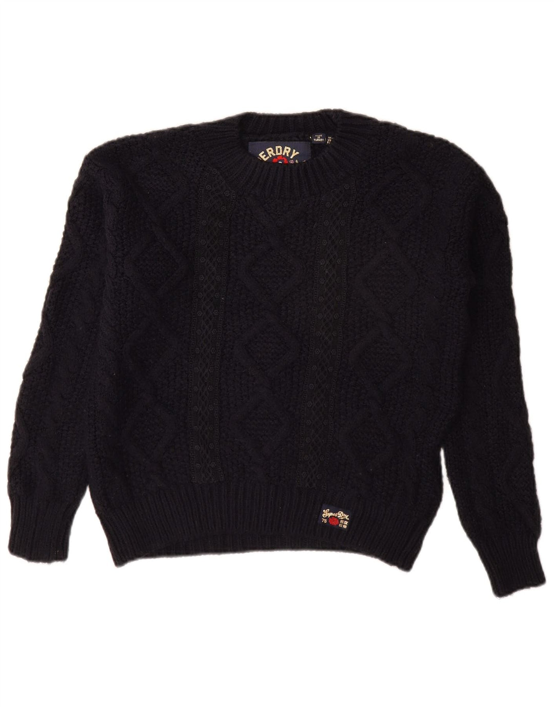 SUPERDRY Pulover supradimensionat cu gât de barcă pentru femei UK 8 Mic bleumarin