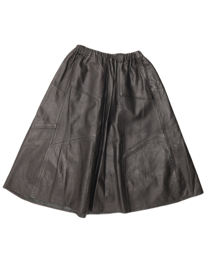 Fustă A-Line din piele Vintage pentru femei W30 Medium Black