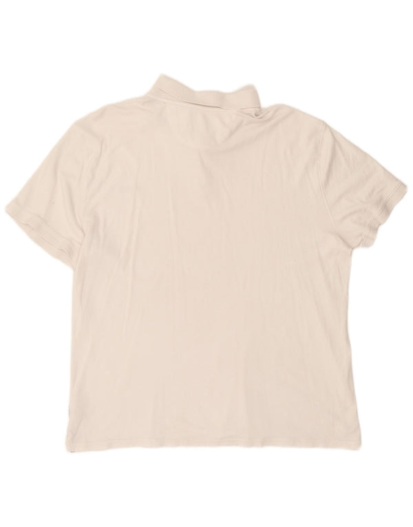 Cămașă polo Calvin Klein pentru bărbați, bumbac alb 2XL