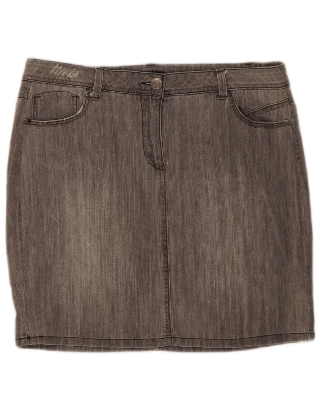 Fusta mini de blugi pentru femei M&Co UK 14 Large W34 Gri