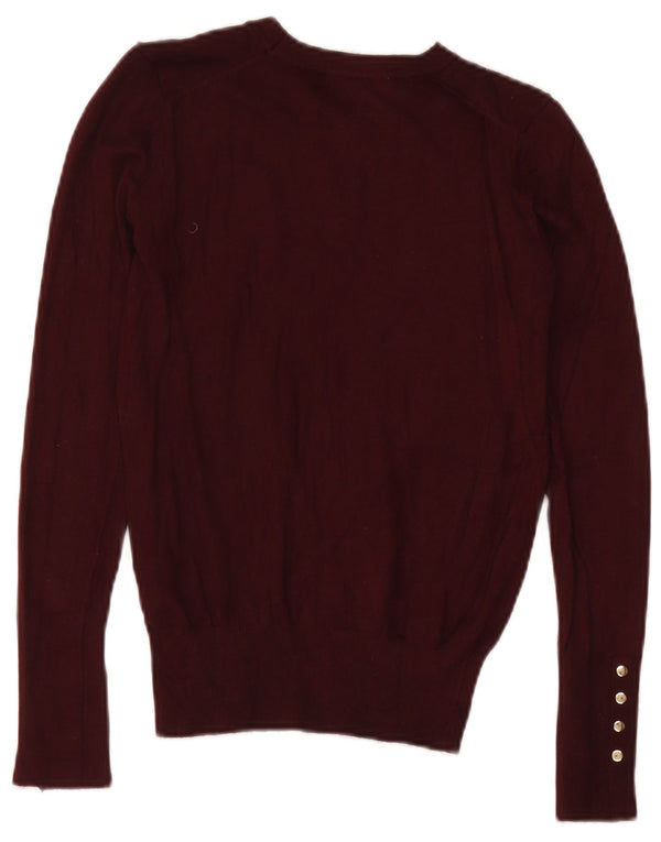 Pulover pentru damă Zara cu gât de barcă, UK 8, mic, viscoză, burgundă