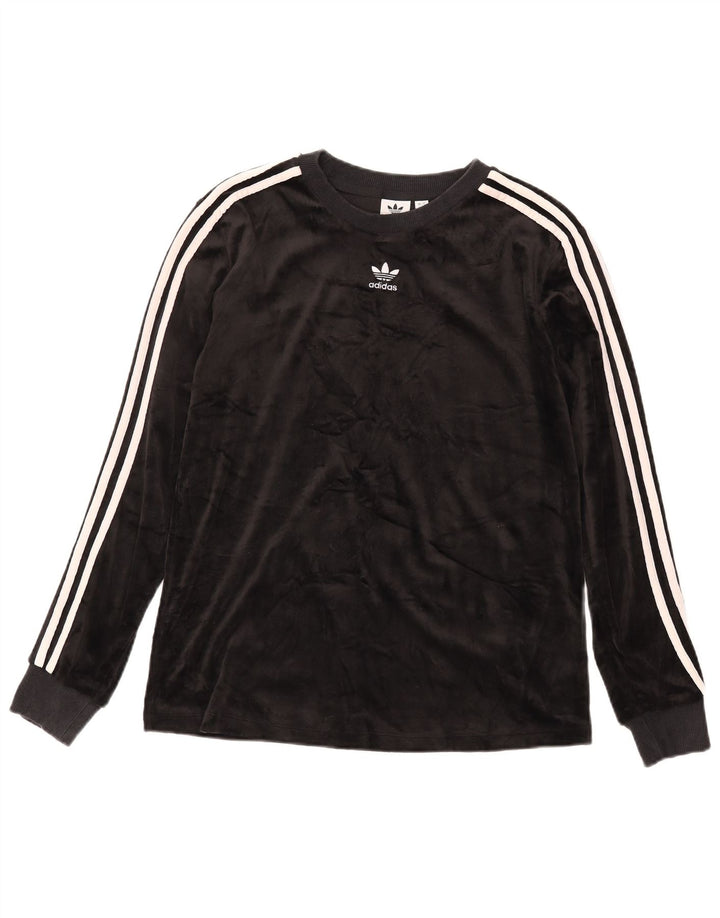Top pentru femei Adidas cu mânecă lungă UK 12 Medium Negru Poliester