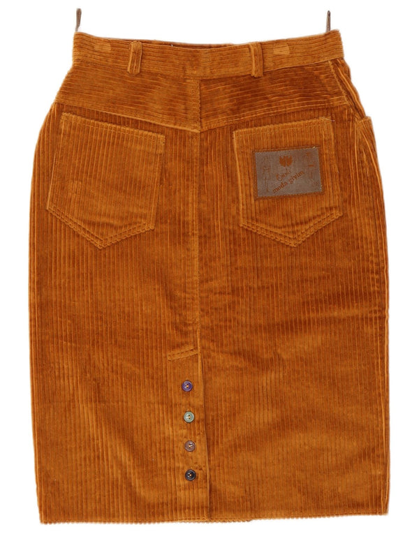 Fusta Vintage pentru femei din velur IT 42 Medium W28 Bej