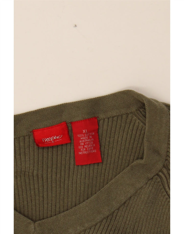 MOSSIMO Mens V-Neck Jumper Sweater XL Khaki Cotton Vintage Mossimo and Second-Hand Mossimo from Messina Hembry 