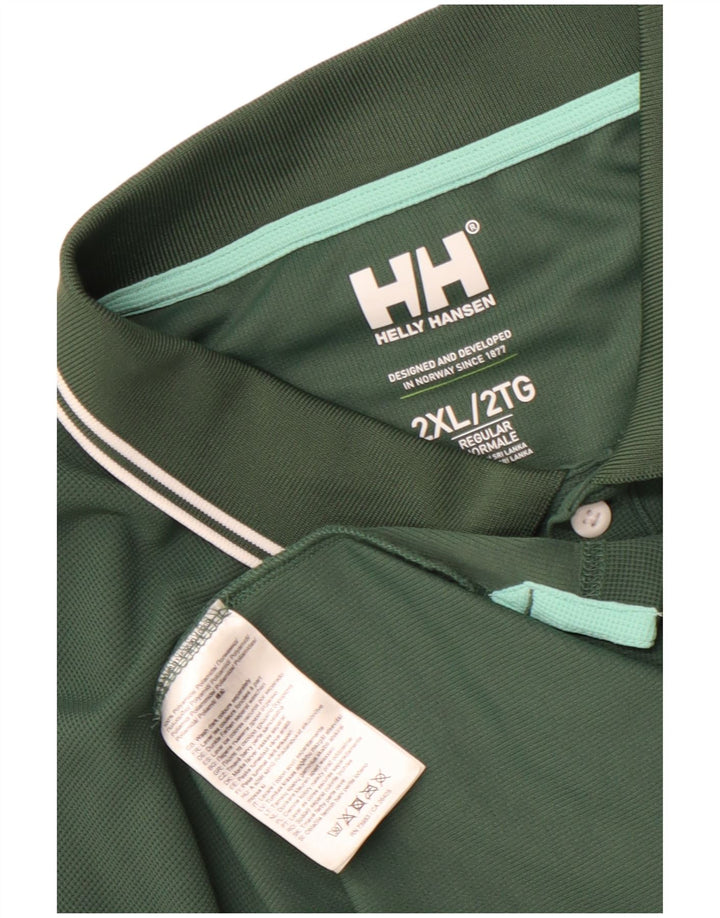 Helly Hansen Tricou polo obișnuit pentru bărbați 2XL, verde, poliamidă